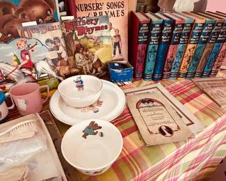 Vintage Books and Children’s Dishes