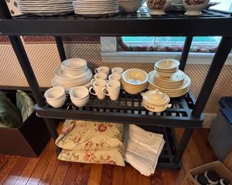 Wedgewood china and Pfaltzgraff Village dinnerware