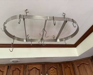 Pot rack with hooks