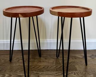 (2) Reclaimed Wood Plant Stands