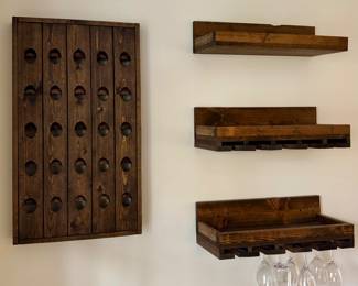 Rustic Riddling Wine Rack & Rustic Wine Shelves