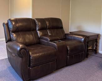 Power Reclining Loveseat with Nailhead Trim
