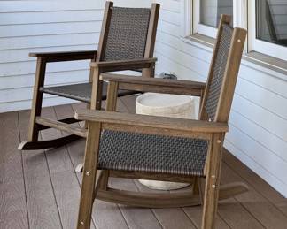 (2) Rocking Chairs & Garden Stool