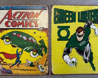 Retro Action Comics & Green Lantern Signs