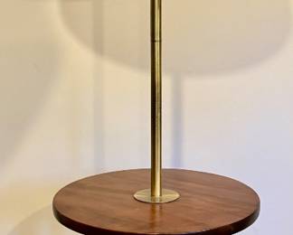 Kathy Ireland Pacific Coast Wood Floor Lamp with Accent Table