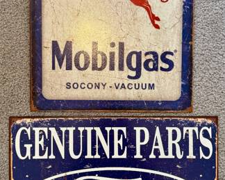 Retro Mobilgas & Ford Advertising Signs