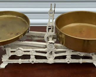 Lot 41: Antique cast iron/brass scale