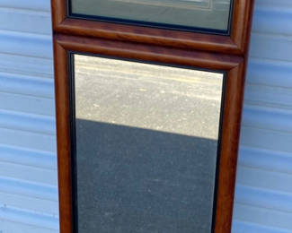 Lot 63: Wooden Framed Wall Mirror With Graphic
