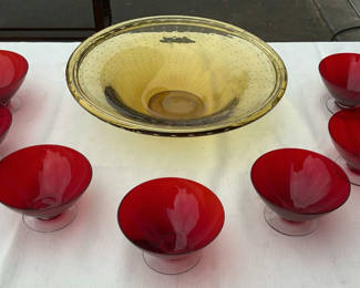 Lot 34: Colored Glass Dishes
