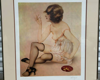 Lot 7: Framed Vargas Pin-Up Lithograph with Certificate