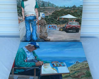 Lot 56: Two Original Acrylics By Hattan