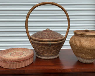 Lot 26: Three Vintage Baskets