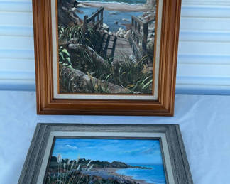 Lot 60: 2 Framed Seascapes Acrylics By Hattan