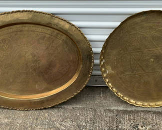 Lot 43: Large Brass Trays