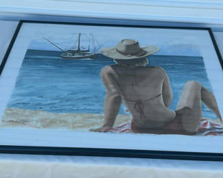 Lot 55: Framed Original Watercolor By Pat Hattan