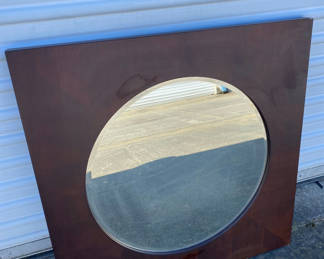 Lot 57: Round Mirror in Square Frame
