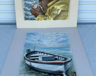 Lot 64: Matted Watercolors By Hattan