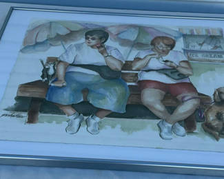 Lot 73: Original Watercolors By Hattan