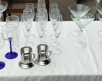 Lot 16: Assorted Glassware with Stemware and Decorative Pieces