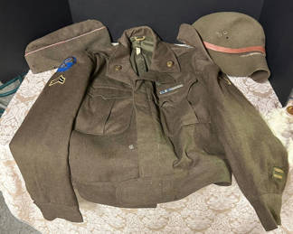 Lot 28: Vintage Army Jacket with Hats