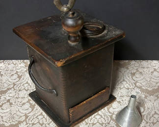 Lot 6: Antique Wooden Coffee Grinder