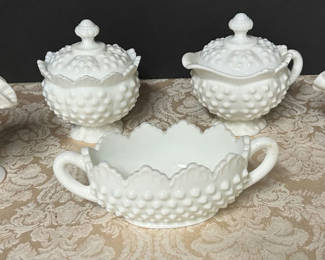 Lot 57: Lot of Vintage Hobnail Milk Glass