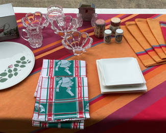 Lot 20: Dishes And Table Linens, Crystal