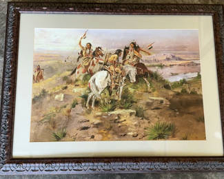 Lot 45: Framed Charles Russell Print, 