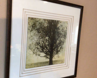 Lot 18: Framed tree silhouette artwork