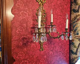 gilded bronze wall sconces 