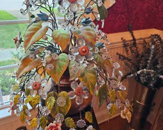 Czech glass Fantastic glass beaded girandole lamp RARE FIND  