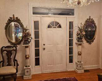 Pair of superb matching designer mirrors, perfect for entryway, bathroom, 