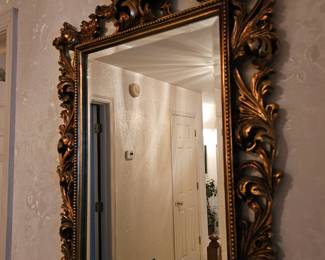 gilded Baroque-style ornate wall mirror
