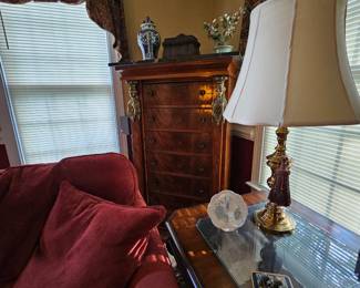 French  louis style tall chest of drawers,