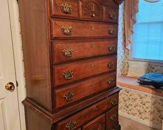 mahogany highboy dresser.