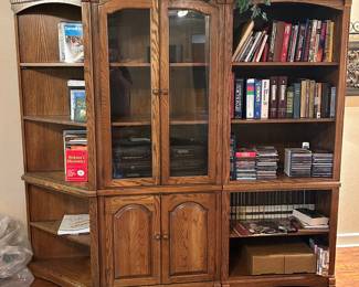 Bookcase / Cabinet  Excellent condition. All 3 pieces can be split to be used in different areas. Must be able to move and load yourself  Entire length measures: 81” 76” tall x 20” deep