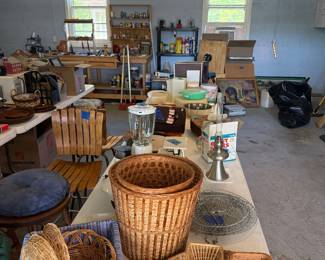 Baskets, kitchen and household items
