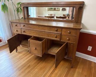 Large oak buffet