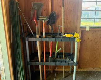 General yard tools – rakes, shovels, etc.