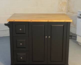 Butcher block mobile island