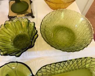 Vintage Avocado Green glass
