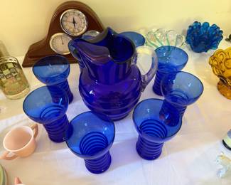 Vintage Cobalt Blue glass set