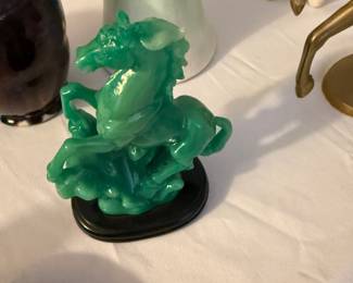 Green Resin Horse
