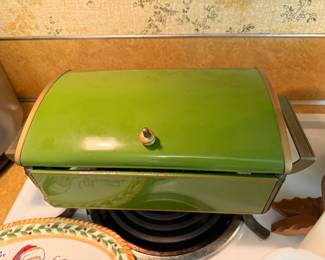 Vintage avocado chaffing dish.