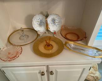 Group of vintage serving pieces