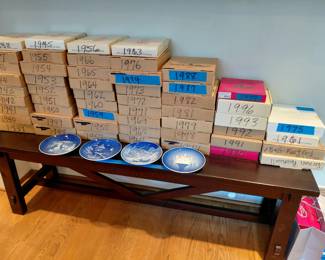 Collectable Copenhagen Porcelain Bing & Grondaul Plates! Over 60 of them!