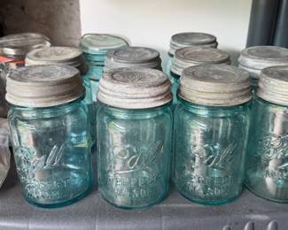 Blue Ball Mason Canning Jars with Zinc Lids