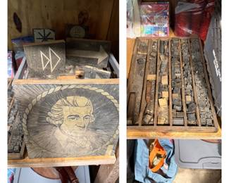 Ink Printing Blocks and Letters-Wood Block Metal Print Letterpress Ink Plates- From the SIU Print Shop
