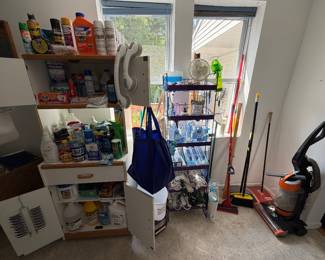 Cleaning Supplies; Utility Cabinet; Metal Shelving Display Unit; Vacuum; Refrigerator Filters