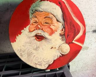 Vintage Mrs. Stevens Chicago Candy Santa Claus Christmas Tin